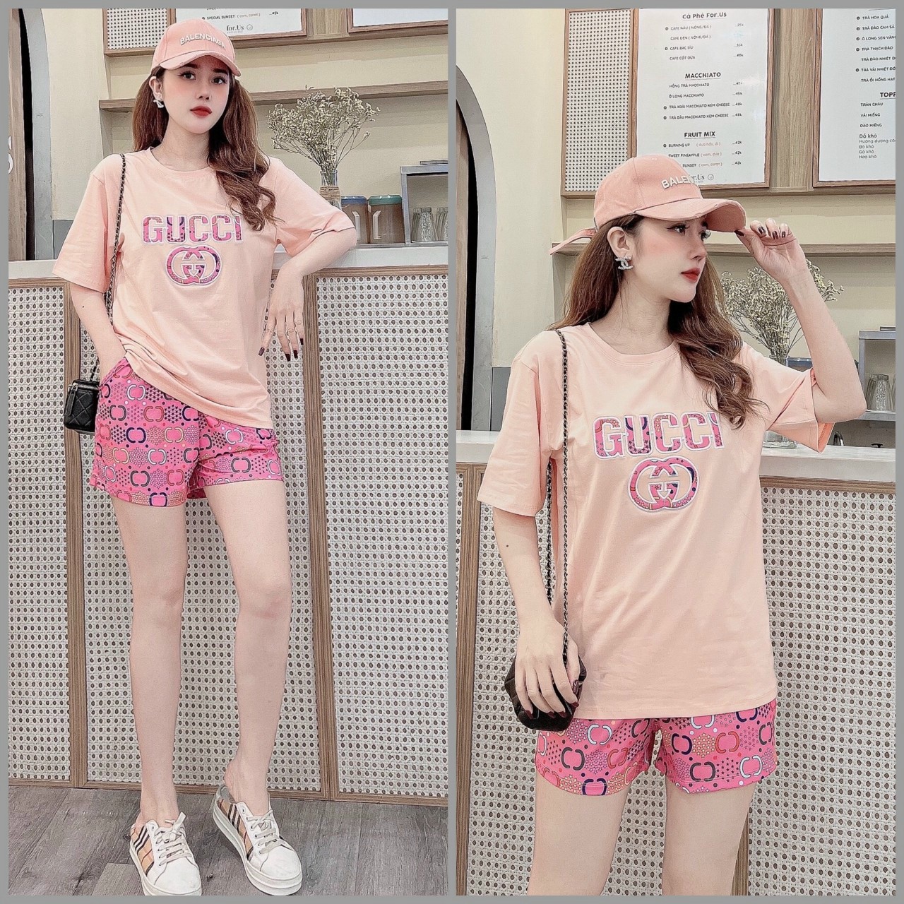 BỘ THỜI TRANG PHỐI HỌA TIẾT GUCCI THÊU - BTN421